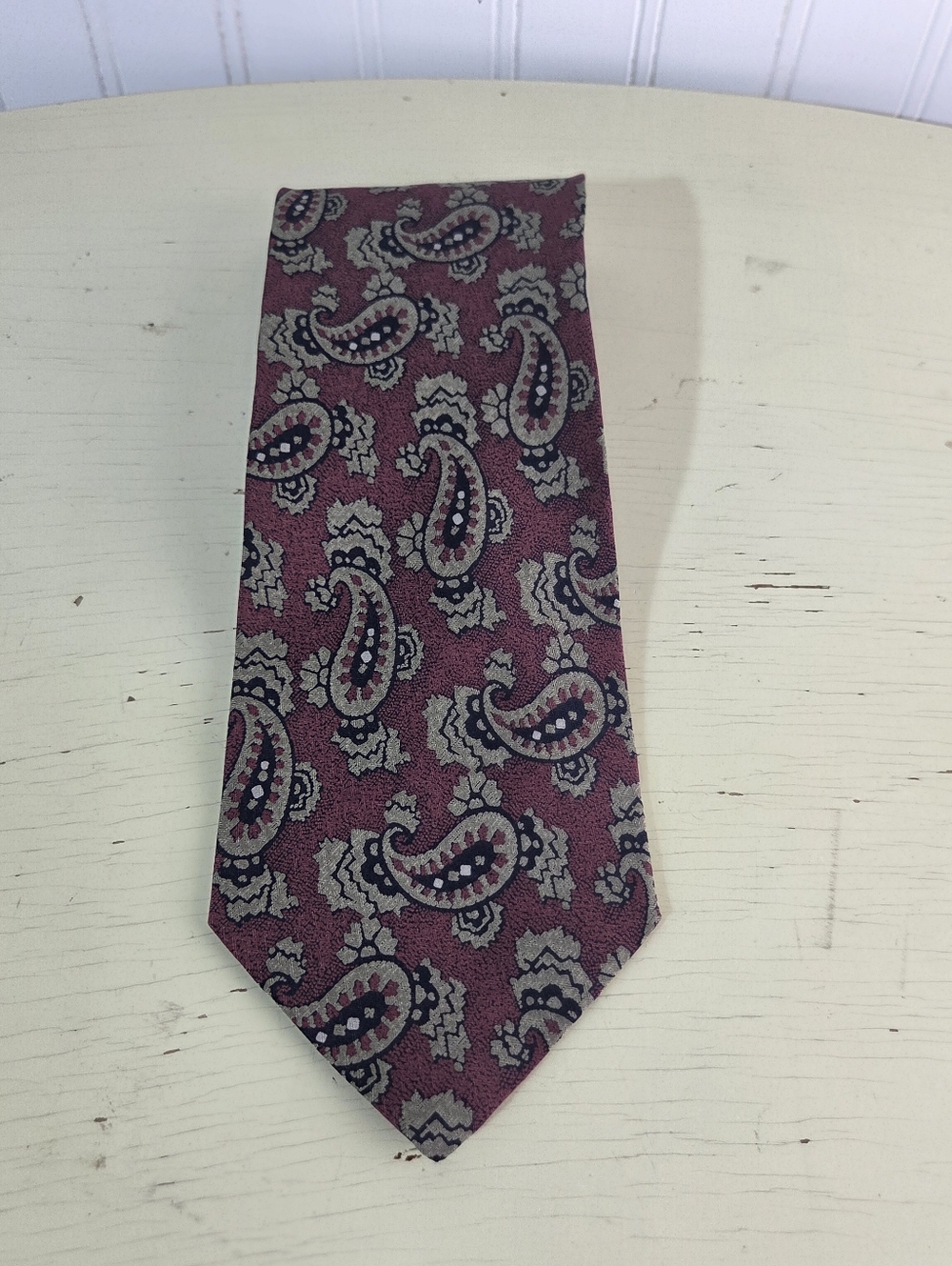 Giorgio Armani Cravatte Tie 100% Silk Red Paisley Made In Italy Mens Designer